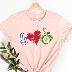 Camisa vegana Peace Love, camisa vegana, camisa de tendencia cómoda, regalo para vegetarianos, regalo para mamá, regalo para amigos veganos, orgulloso de ser vegano