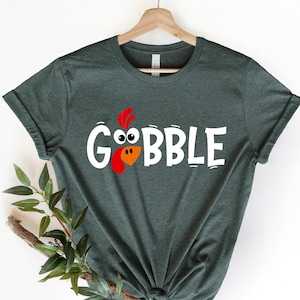Gobble Shirt, Funny Cute Turkey Face, Cute shirt, Turkey Shirt, Family Thanksgiving Tee, Thanksgiving Shirts For Women, Mom Thanksgiving