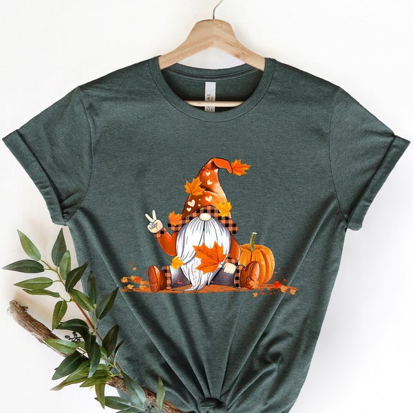 Chemise de gnome de Thanksgiving, chemise de gnome, chemise de citrouille, tee-shirt mignon de Thanksgiving, chemise de joyeux Thanksgiving, bonjour l'automne, cadeau de Thanksgiving,