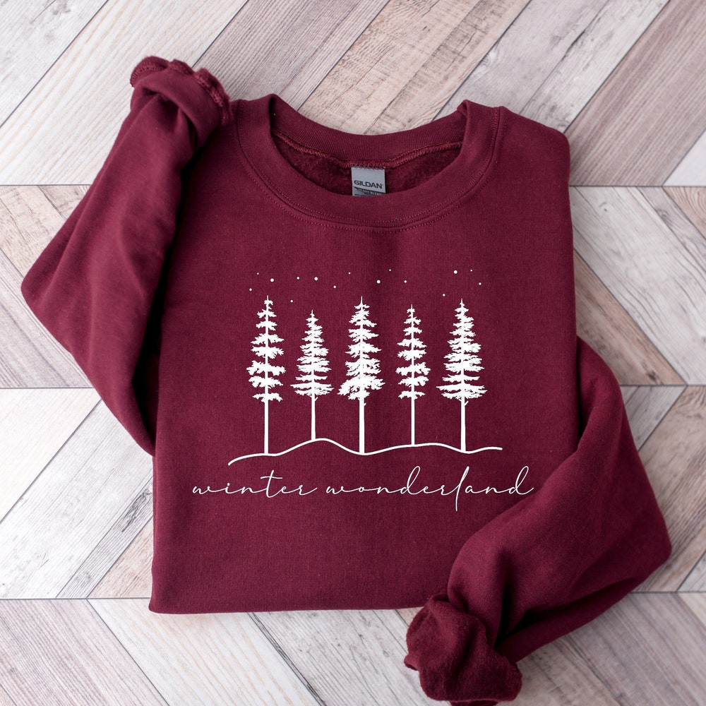Wonderland Shirt, Holiday Shirt,Winter Wonderland Shirt, Happy Winter Shirt, Winter Shirt, Cute Winter Shirt, Holiday Trees Shirt Shirtspheree