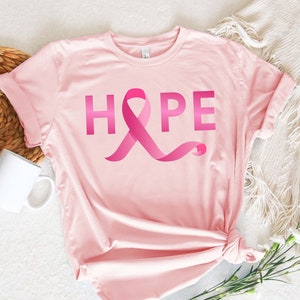Hope Shirt, Breast Cancer Ribbon Shirt, Breast Cancer Fighter Shirt, Breast Cancer Awareness Shirt, Pink Ribbon Shirt, Motivational Shirt
