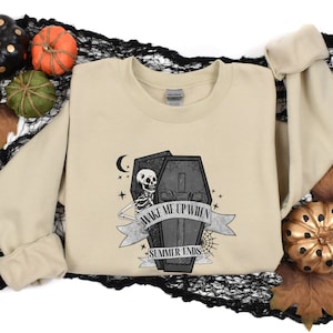 Wake Me Up When Summer Ends Shirt, Spooky Skeleton Halloween Shirt, Cool Halloween Party Tshirt, Skeleton Tshirt, Spooky Season Shirt