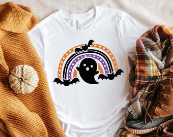 Halloween Rainbow Shirt, Halloween Party, Halloween Funny Tee, Spooky Vibes, Halloween girl shirt, Cute Halloween Tee, Halloween Gift