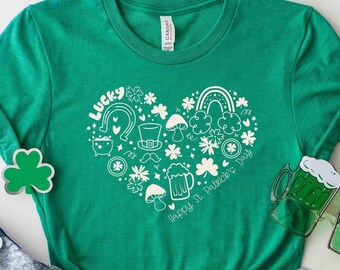 Lucky Shirt, Happy St Patrick's Day T, Shamrock Leaves Shirt, St Patrick's Day Shirt, Funny St Patricks Day Parade Tee, Irish Day Sweatshirt