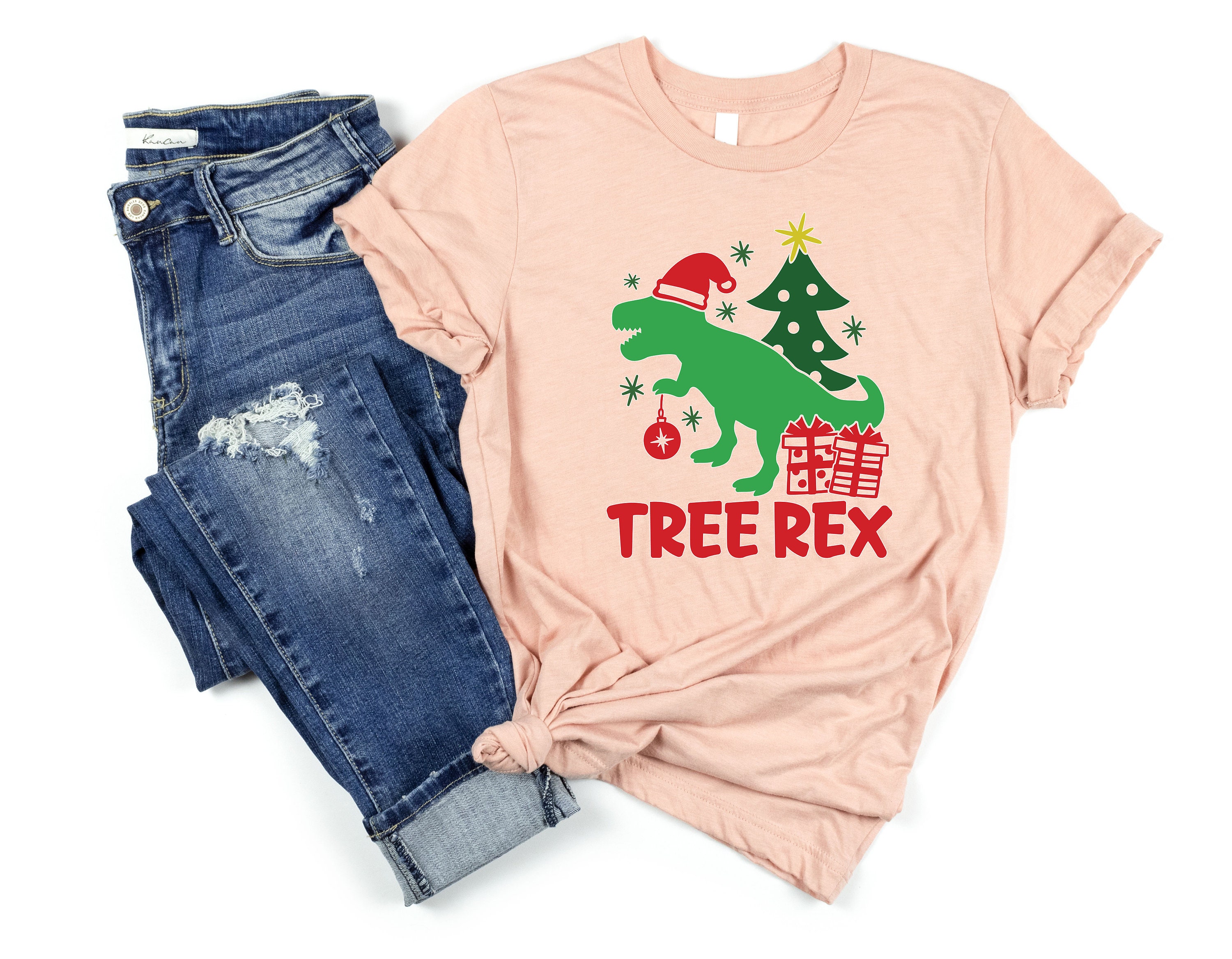 Discover Christmas dinosaur tree rex shirt,  Funny Kids Christmas Shirt, gift for kids Shirt Christmas 2021 Shirt, Cute boys gift, Trex t-rex t