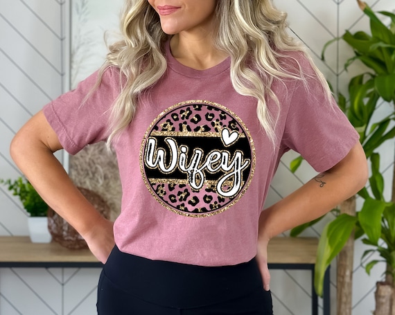 Leopard Wifey Shirt Wifey Shirt Engagement Shirt Bridal Shower Gift Gift for Bride personalized Bridal Gift New Wife Sweat Hubby Wife Etsy