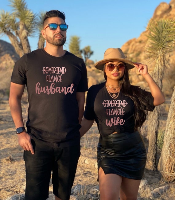 Girlfriend Fiancée Wife  Shirt and Boyfriend Fiancé Husband Shirt,Honeymoon Shirt,Engagement Shirt,Wedding Shirts,Wedding Gift,Couples Shirt