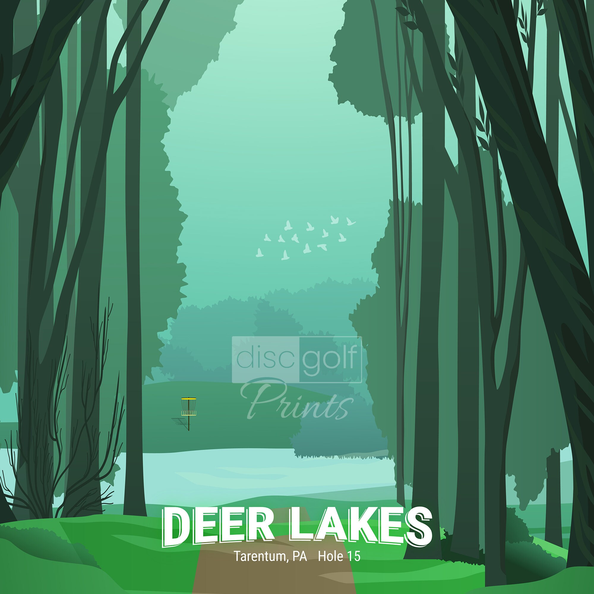 Deer Lakes Disc Golf Course Poster Tarentum PA Disc Golf Gift Disc Deer Lakes Disc Golf Course Poster Tarentum PA Disc Golf Gift Disc
