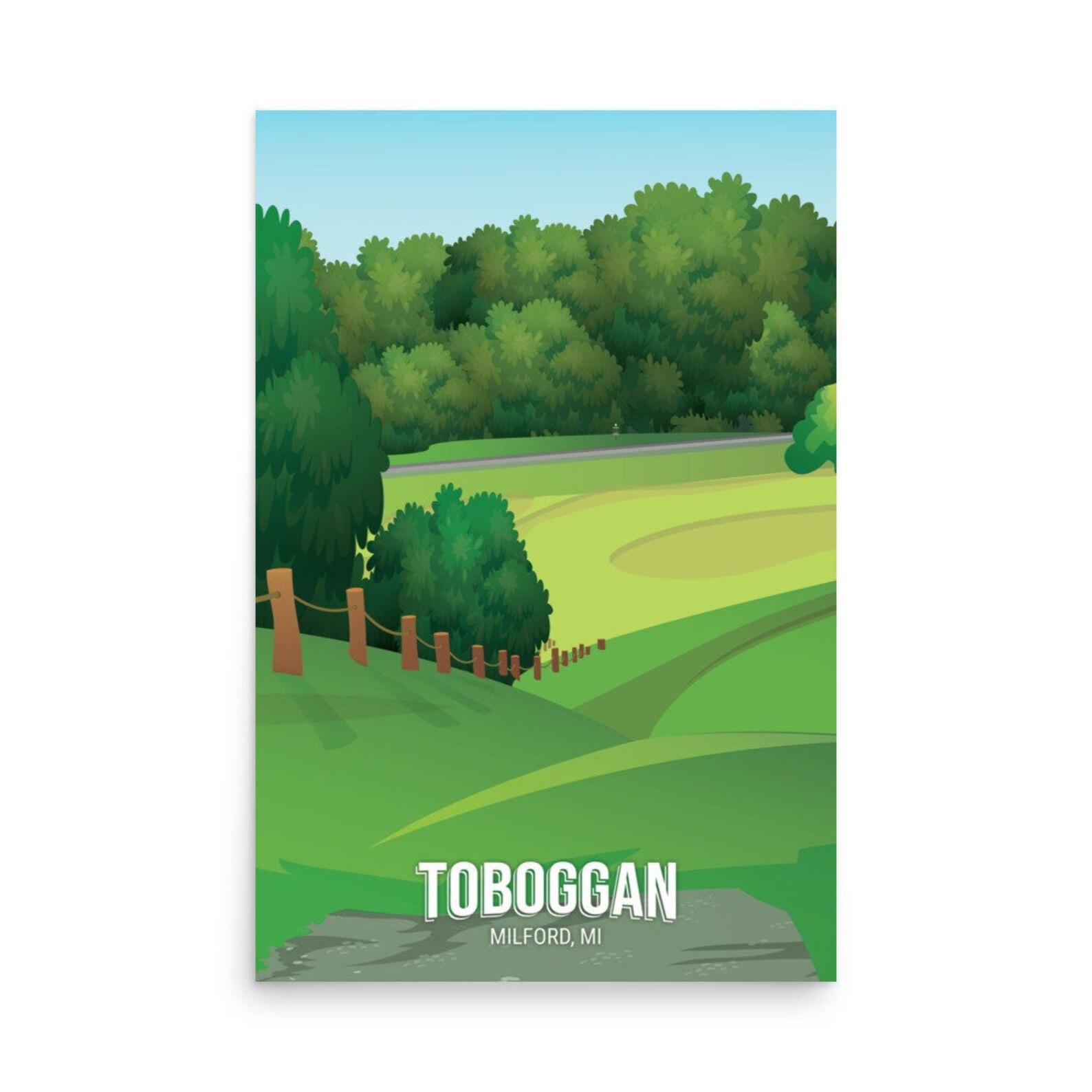 Iconic Kensington Toboggan Disc Golf Course Poster Milford MI Etsy