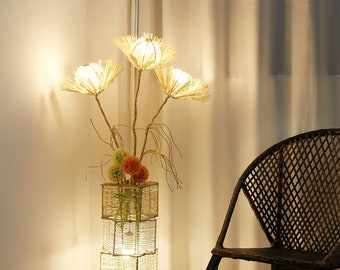 Standing Lamp | Hand-Woven Rattan Lamp | Led Floor Lamp  | Minimalist Lmap | For Living Room Decor, Bedroom Decor & Office Decor