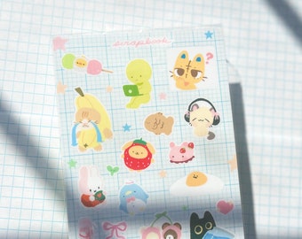 Scrapbook Sticker Sheet | Kawaii Sticker - Cute Sticker - Waterproof Sticker - Sticker sheets - Stationery - Bunny Stickers