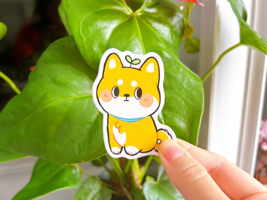 Dog Cute Vinyl Sticker | Shiba Inu Sticker - Dog Sticker - Waterproof ...