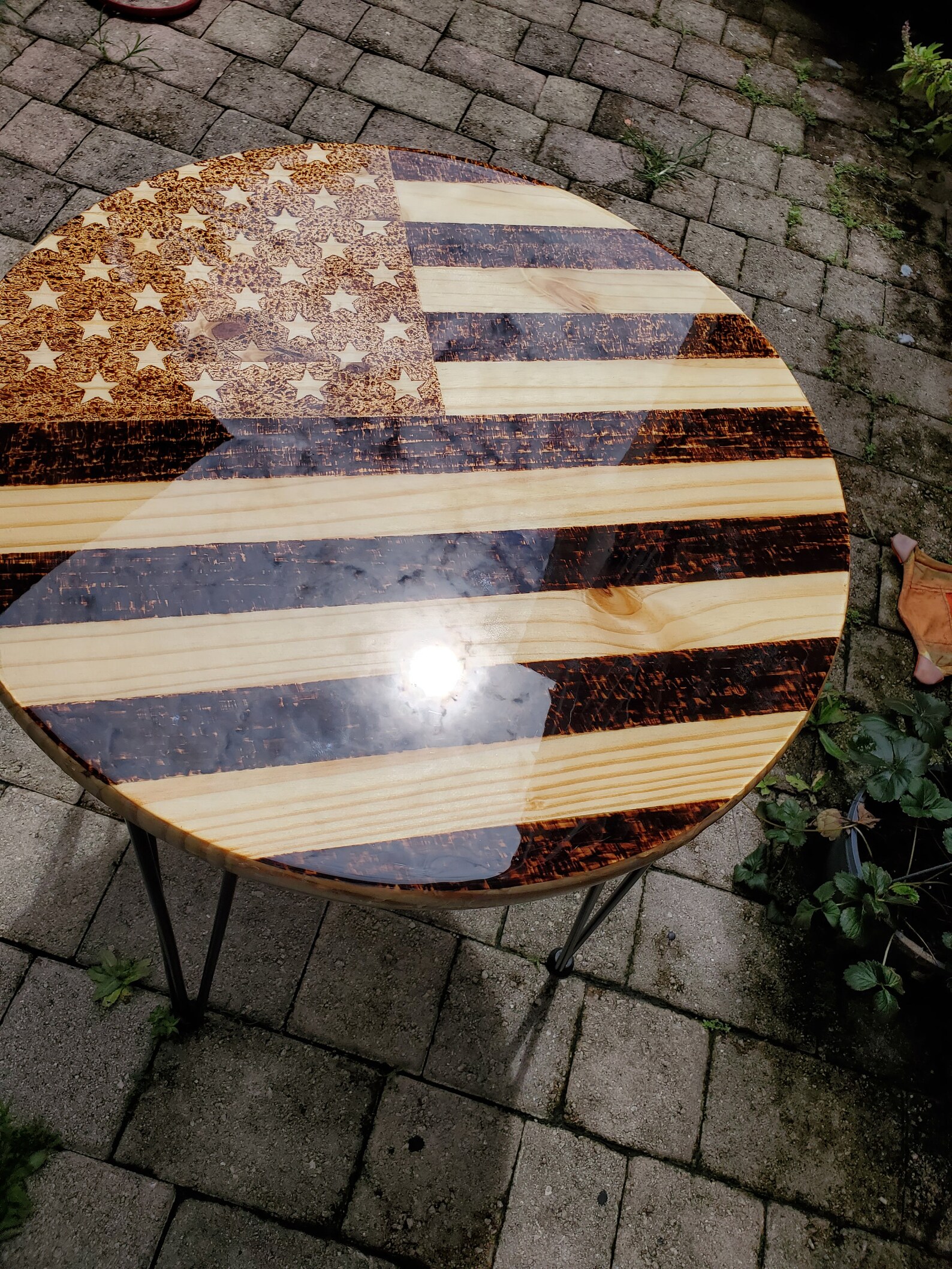 American Flag Table Etsy