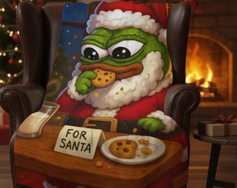 Santa Apu Christmas Meme Throw Blanket Cozy Funny Frog Holiday Blanket for Festive Meme Lovers 50″×60″