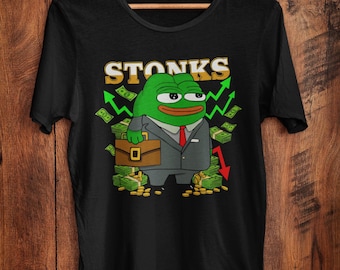 Apu Distinguished Zakenman Pepe Stoks Meme Shirt Funny Finance Frog Finance Bro Crypto Bro Tee