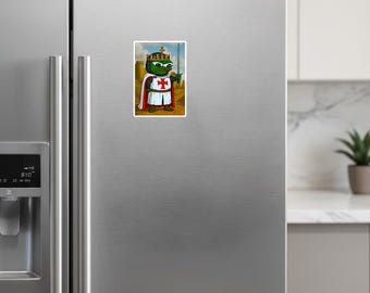 Crusader Apu Templar Knight Magnet Medieval Meme Fridge Magnet for History & Internet Humor Fans