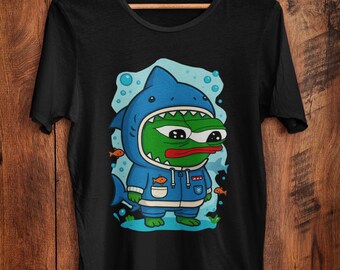 Cute Shark Apu Shirt Funny Pepe Meme Design Frogcore Ocean Hoodie Costume Style Ironic Internet Clothing Dank Meme Frog Funny Outfit