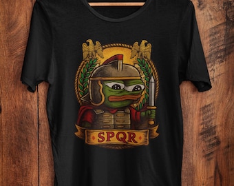 Roman Legionary Apu Meme Shirt Pepe Roman Frog SPQR-parodie grappig ironisch geschiedenis krijgerontwerp