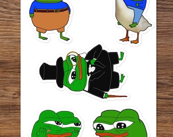 Funny Apu Meme Kiss-Cut Sticker Sheet Internet Cartoon Frog Stickers Meme Pack #3