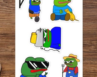 Funny Apu Meme Kiss-Cut Sticker Sheet Internet Cartoon Frog Stickers Meme Pack #2