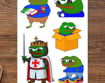 Funny Apu Meme Kiss-Cut Sticker Sheet Internet Cartoon Frog Stickers Meme Pack