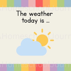 The Weather today is | Printable Weather Chart for Toddlers and Preschoolers | Circle Time Visual Aid | Cut and Laminate at Home