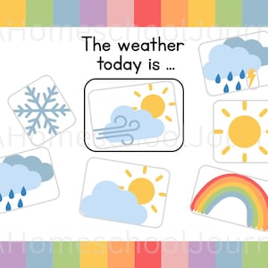 The Weather today is | Printable Weather Chart for Toddlers and Preschoolers | Circle Time Visual Aid | Cut and Laminate at Home