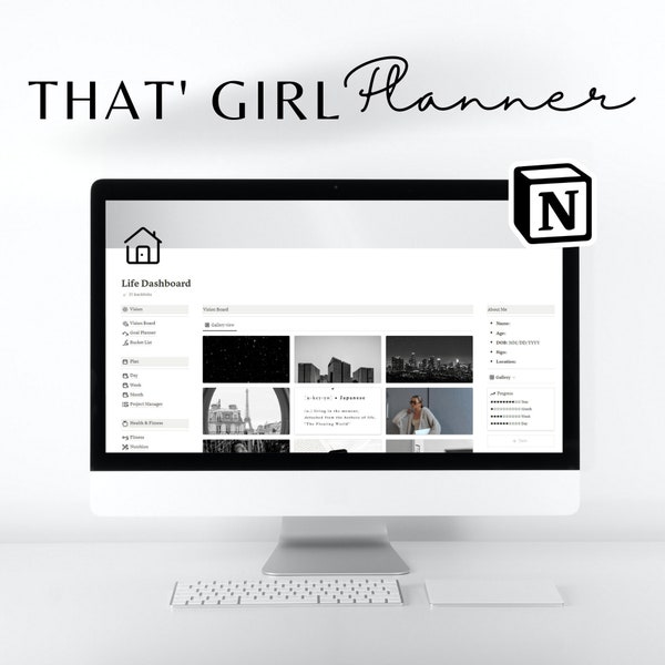 Fitness Planner Notion Template Track Workouts Habits Sets and Reps