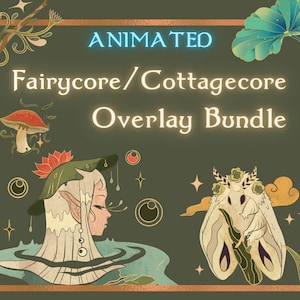 Animated Cozy Mushroom Witch Cottagecore, Twitch Panel Overlay Package