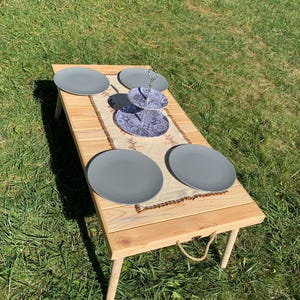 Foldable boho table , Picnic table , Folding table, Boho picnic ,Wood table, Portable table, Boho picnic table, handmade table, natural