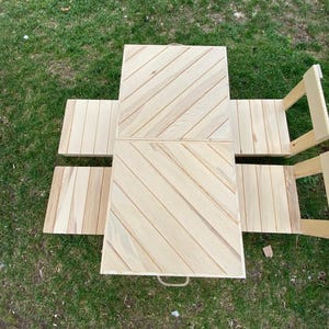 Mesa plegable boho, decoración de mesa de Acción de Gracias, mesa de picnic plegable, picnic boho, madera, mesa de madera, mesa portátil, mesa de picnic boho