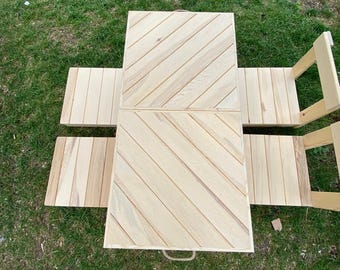 foldable boho table ,Thanksgiving table decor, picnic table folding table, boho picnic , wood, wood table,portable table,Boho picnic table
