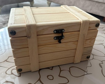 wooden box, wooden gift box, handmade box, wooden handmade storage box, natural wooden box