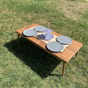 Foldable boho table , Picnic table , Folding table, Boho picnic ,Wood table, Portable table, Boho picnic table, handmade table, natural