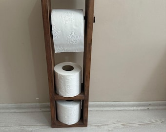 Toilet Paper Holder, Wooden Shelf,WC Roll Storage,Floating Rolls Rack, Holders for Bathroom, natural paper holder, handmade