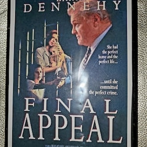 May include: DVD cover for the movie "Final Appeal", a true story starring Brian Dennehy. The cover features a photo of Brian Dennehy and a woman in prison. The text "She had the perfect home and the perfect life... until she committed the perfect crime." is printed on the cover.