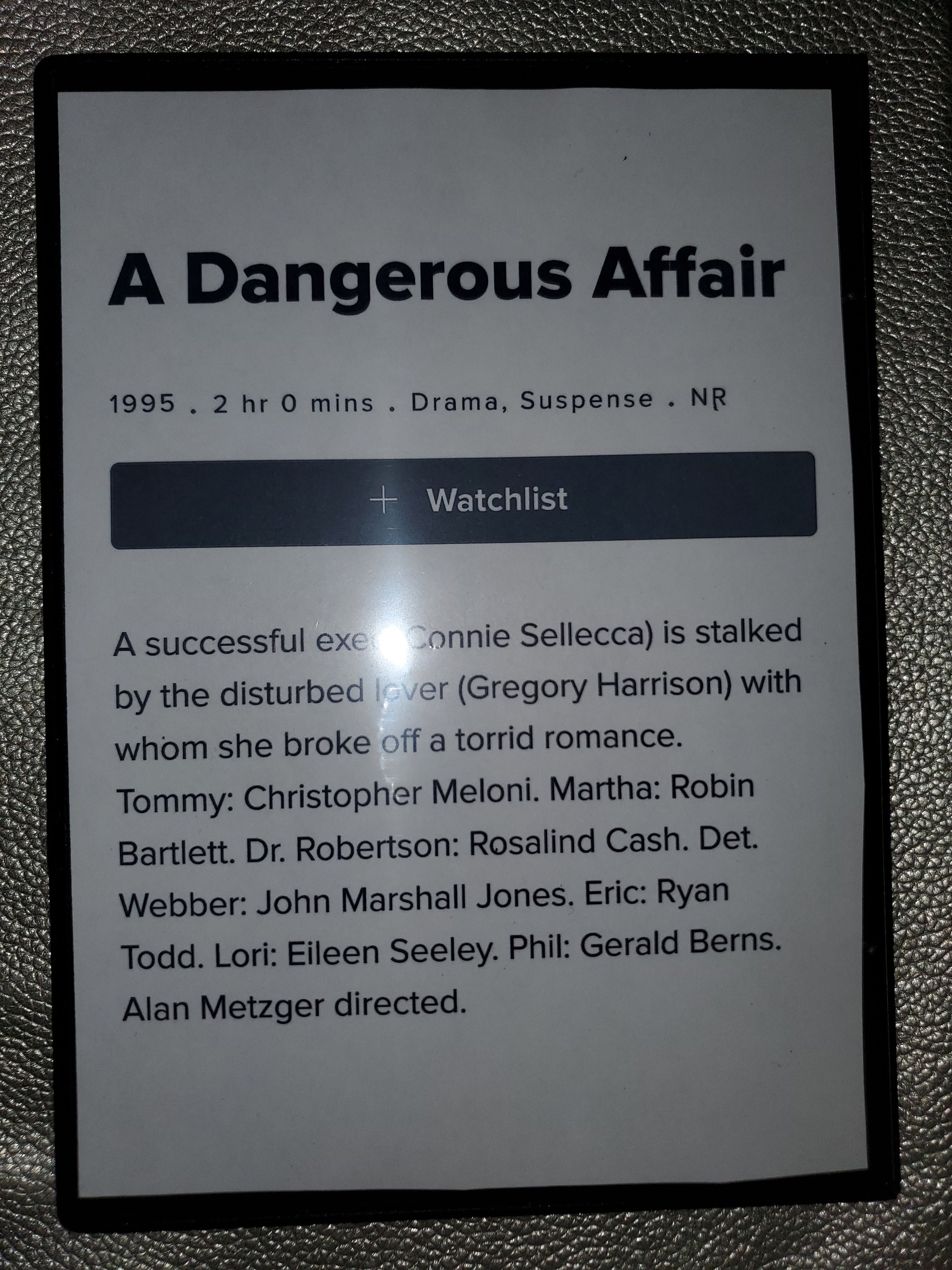 A Dangerous Affair (dvd 1995) Connie Sellecca Gregory
