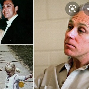 May include: A collage of three images. The top image shows a couple on their wedding day. The middle image shows two young girls walking down a sidewalk. The bottom image shows a man with gray hair looking to the side.