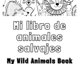 Teacher-Created Bilingual English Spanish Wild Animals Coloring Worksheet-  Dual Immersion