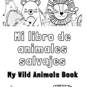Teacher-Created Bilingual English Spanish Wild Animals Coloring Worksheet-  Dual Immersion
