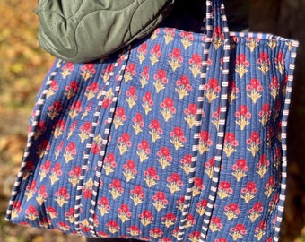 Posey Print Oversized Tote Bag