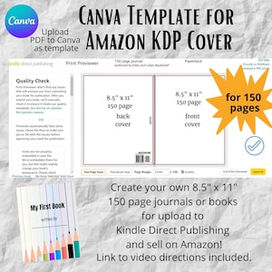 8.5" x 11" Blank Canva Journal Template for KDP - creates a book cover for 150 page book/journal