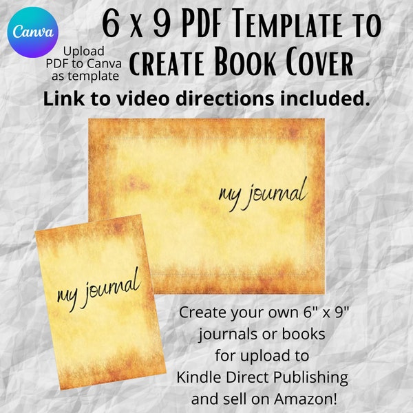 6" x 9" PDF Blank Template to create book cover for Kindle Direct Publishing