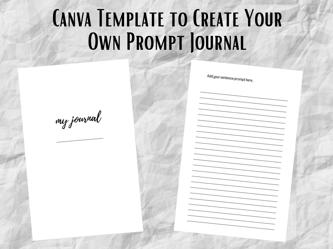 Prompt Journal Canva Template to Customize a Lined Prompt Journal to ...