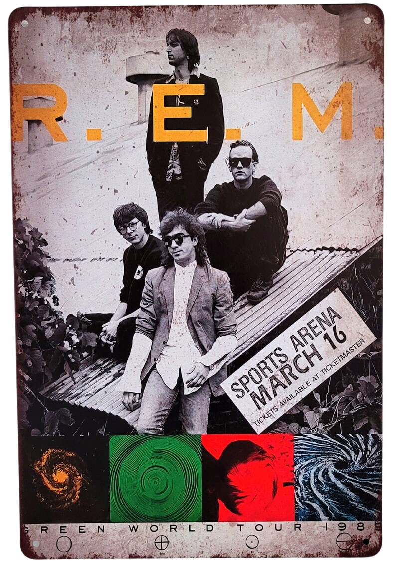 Rem Band Poster Metal Posters Oklahoma City Mall 80s 70s Bands Vintage Rem Band Poster Metal Posters Oklahoma City Mall 80s 70s Bands Vintage