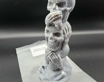 Handmade Triple Skull Intention Candle – Custom Spell-Infused Ritual Candle