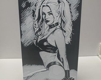Harley Quinn 3D Printed Wall Art – Comic Villain Decor – DC Home Decor 8x5