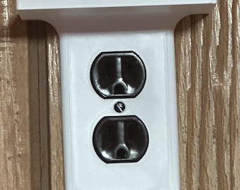 3D Printed Outlet Plate with Built-In Shelf - Wall Mounted Home Organizer