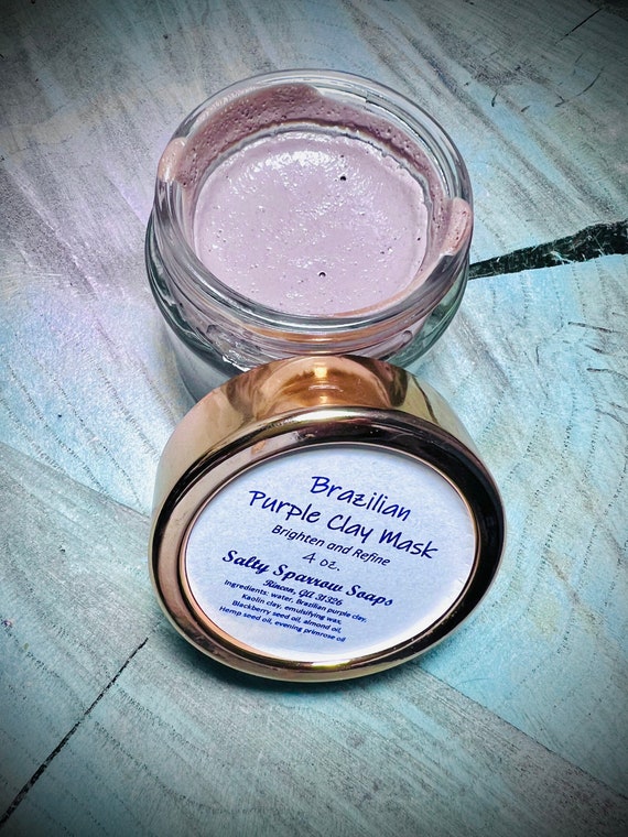 Purple Brazilian Clay Facial Mask for All Skin Types Gentle Etsy