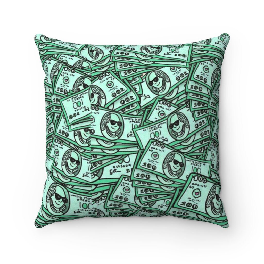 Dollar Printed Pillow Polyester Square Pillow Etsy